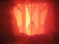 blast-furnace glass fused to steel