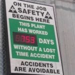 Safety Sign Showing 753 Days without an accident