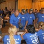 CST team members gathered around a table