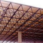 Close up of outdoor cover trusses