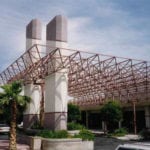 Truss Cover of walkway into building