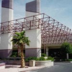 Truss Cover of walkway into building