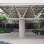 outdoor space with truss covering