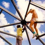 Men securing dome joints