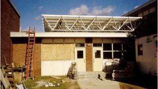 Truss on building roof