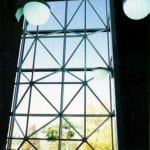 glass wall view from inside into parking lot