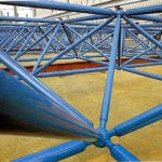 Close up of Blue Trusses