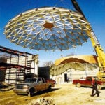 hoisting a domed canopy