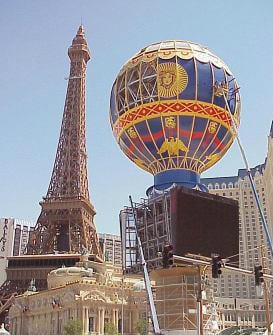 las vegas, nevada, 2011-hot air lalloon replica, hotel parigi di