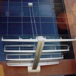 close up of building with truss walkway covering