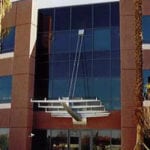 face of building with truss walkway covering