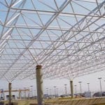 parking lot perspective of truss supports