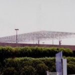 parking lot perspective of truss supports