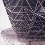 parking lot perspective of truss supports