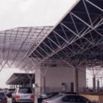 parking lot perspective of truss supports