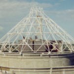 Trusses on the top of a building