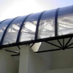 closeup of building entry cover
