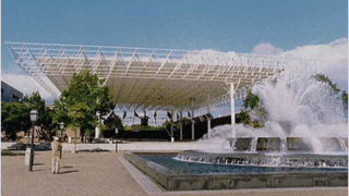 Trussed Cover near fountain