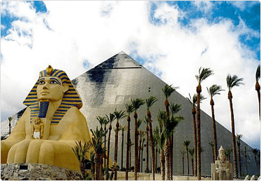 Luxor Hotel and Casino's new lighting feature illuminates the Las