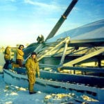 Workers with Dome in Winter