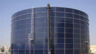 treated water storage tank outside view