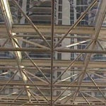 view through glass and trusses