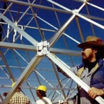 man building truss