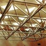 close up indoor truss system