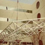 building walkway with truss system