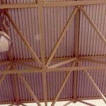 ceiling with trusses and lights
