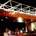 building walkway with truss system
