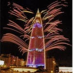 tall building lit up