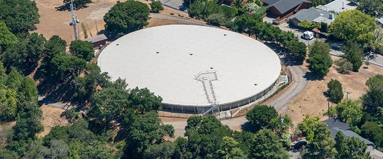 Huge covered tank