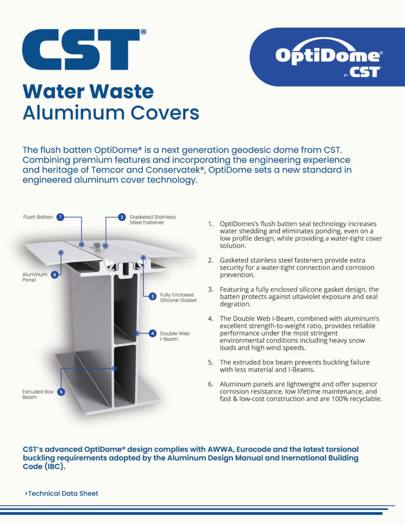 OptiDome Water Wastewater Aluminum Covers Technical Data Sheet Thumb Nail
